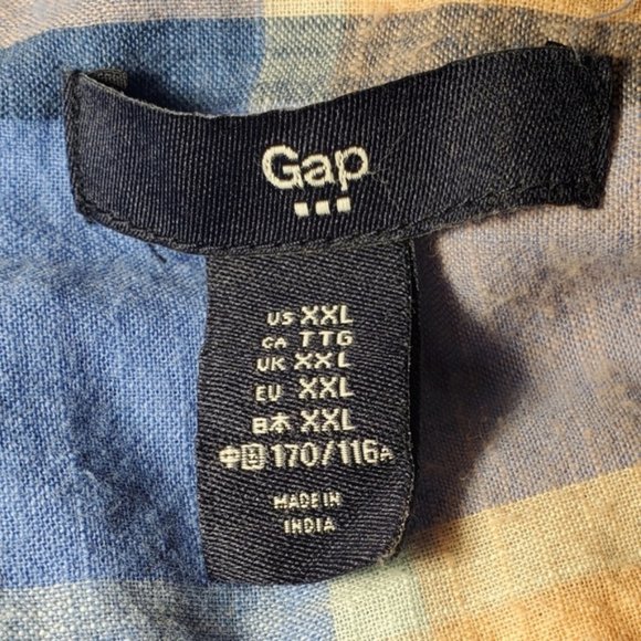 GAP Ladies Plaid Popover Button Front Cotton Shirt - Picture 6 of 8